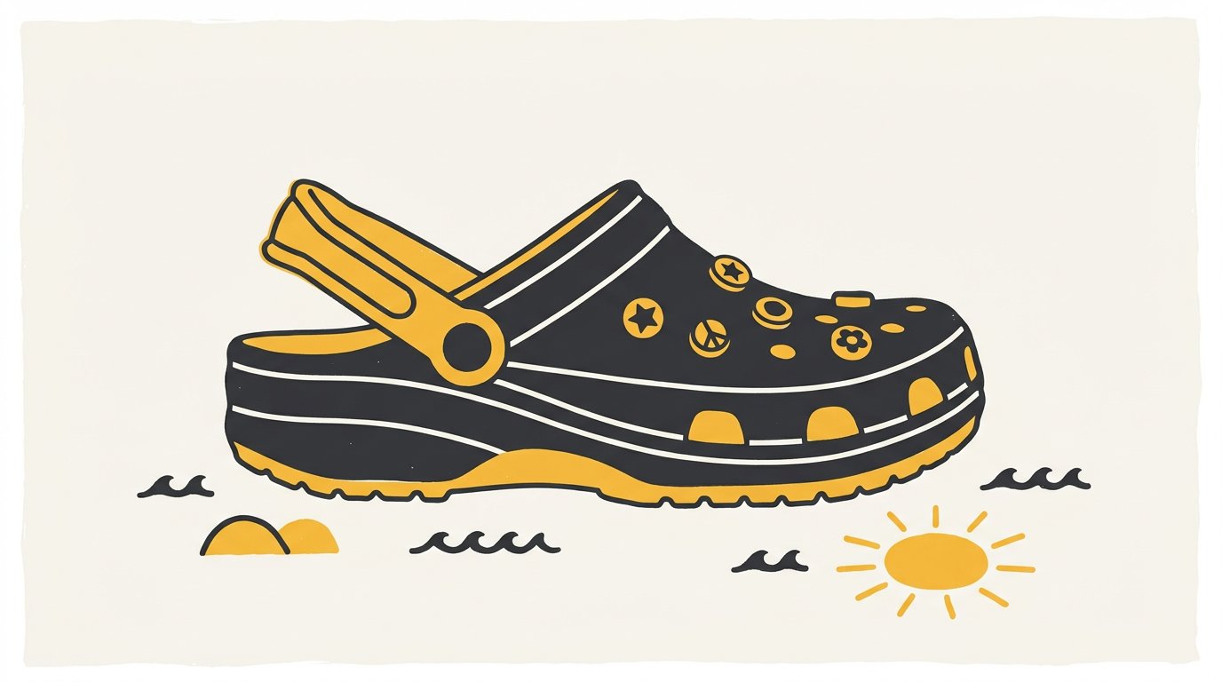 Illustration of a classic foam clog sneaker